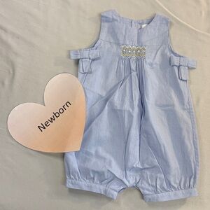 Jacadi Paris - NWOT - Light Blue Baby Romper